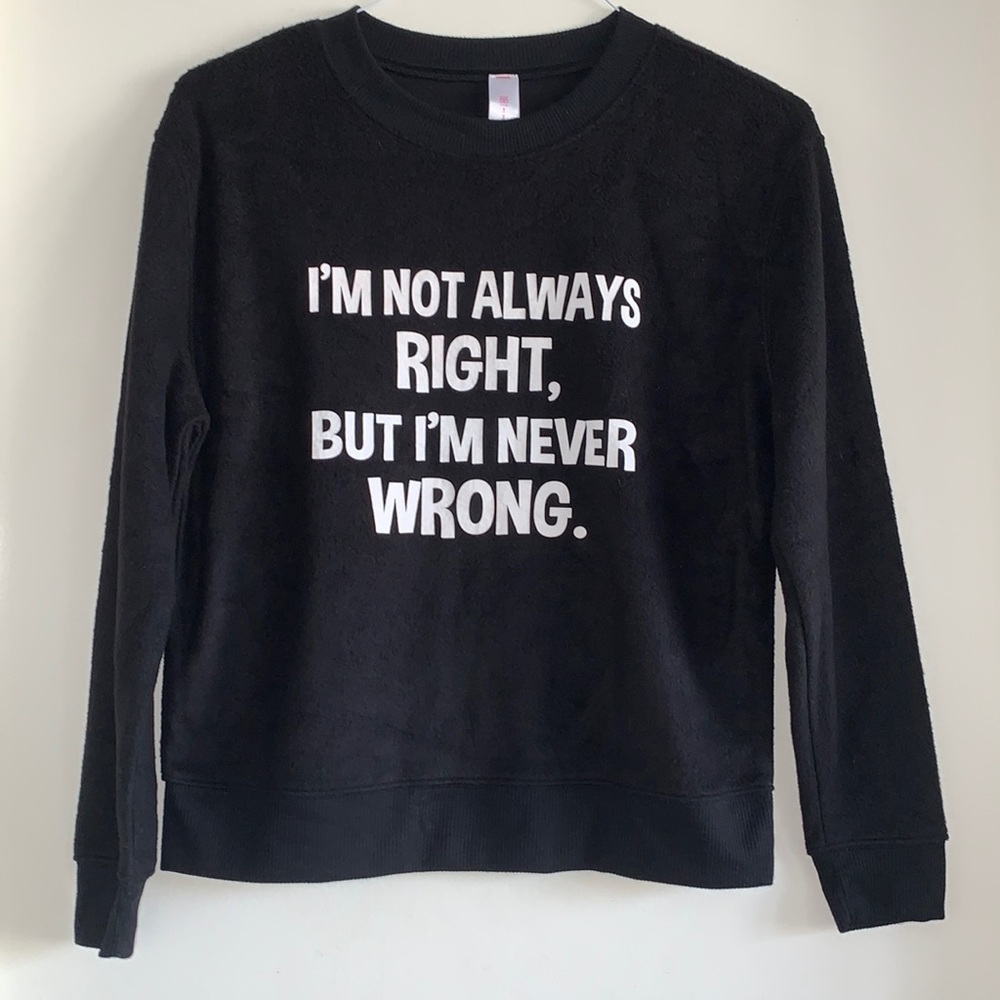 NWOT Black Graphic long sleeve sweater- Small.